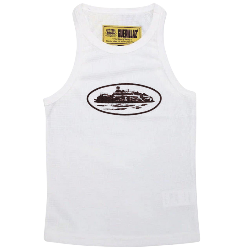 Corteiz Womens Alcatraz Tank Top White/Brown
