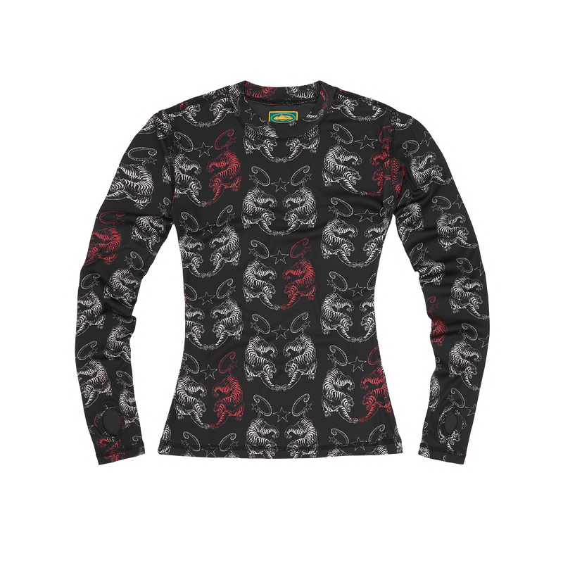 Corteiz Womens Tiger Mesh Longsleeve Black