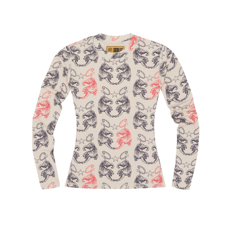 Corteiz Womens Tiger Mesh Longsleeve Cream