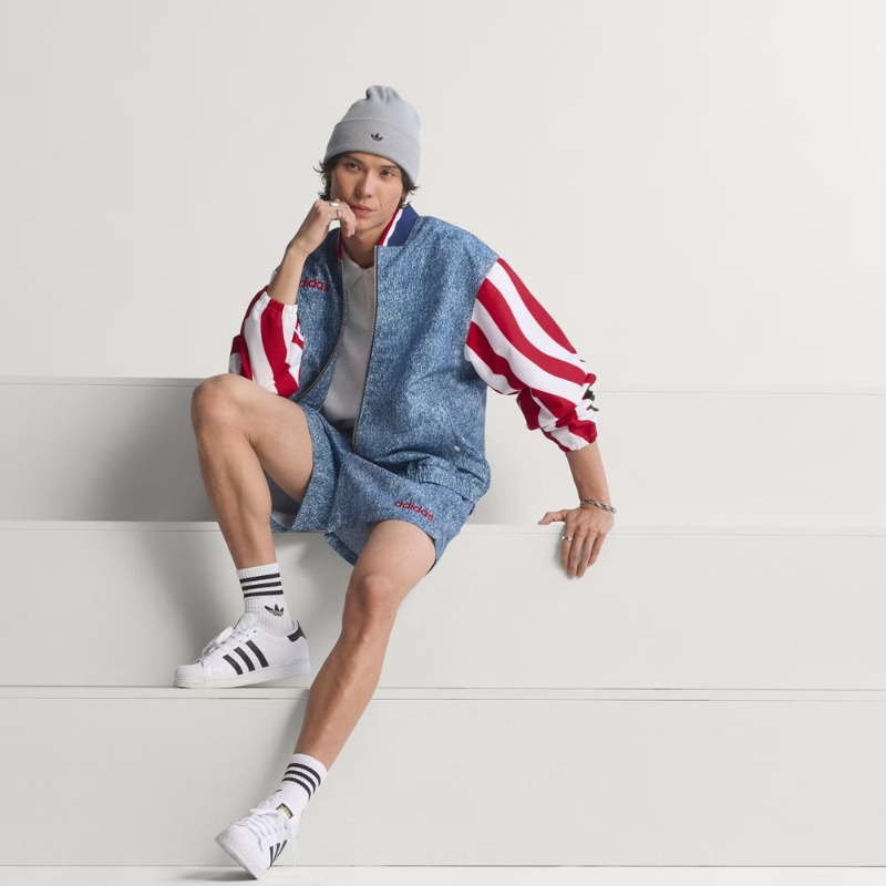 Denim Graphic Track Top - Men's