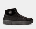 Airwalk Deuce High Top Work Sneaker in black with canvas upper, padded collar, composite toe, and embossed logo, side view.