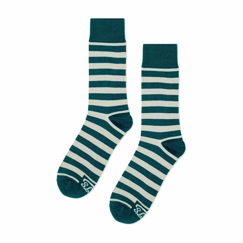 Dude. Your Team Socks. Striped Socks (Teal/Grey) - August Shop