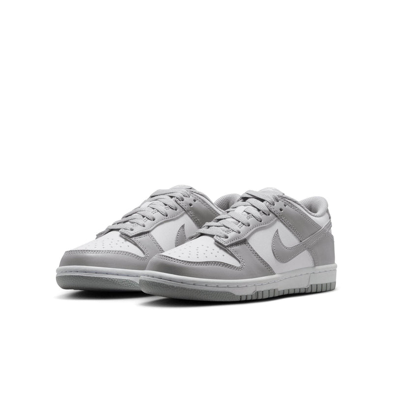 Nike FOOTWEAR Nike Dunk Low White Light Smoke Grey - Kid's Grade School