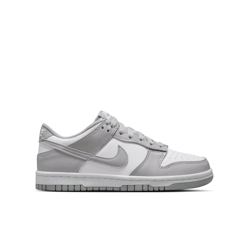 Nike FOOTWEAR Nike Dunk Low White Light Smoke Grey - Kid's Grade School