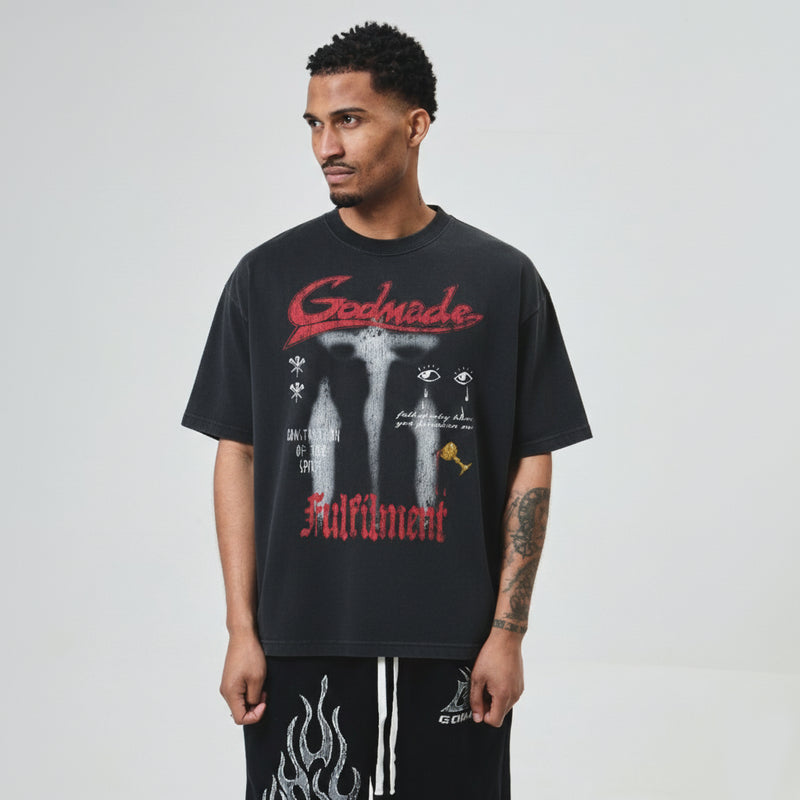 FULFILMENT TEE WASHED BLACK