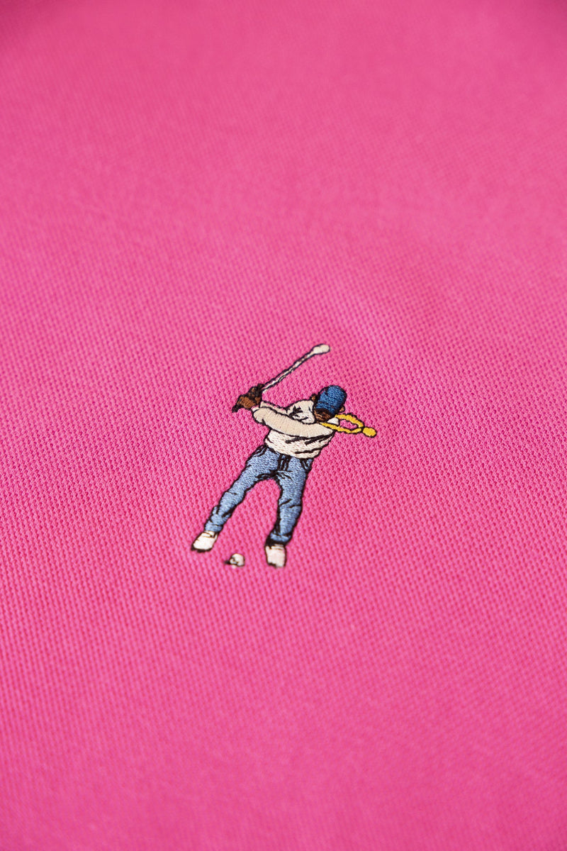 Fuschia Tip Pique Polo