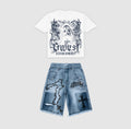 G WEST COMPLICATED JESUS DENIM SET