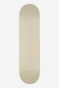 Top view of Goodstock Deck 8.0 inch off white skateboard deck with a subtle logo near the bottom