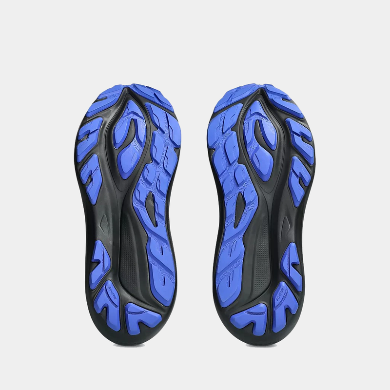 Asics GT-2000 14 GTX running shoes outsole featuring blue and black rubber with traction pattern, sole/bottom view.