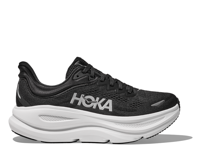 Hoka Bondi 9 Mens Shoes Color: Black/White Style: 1162011-BWHT