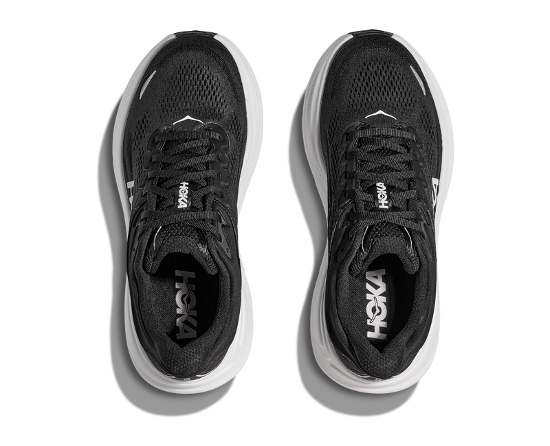 Hoka Bondi 9 Mens Shoes Color: Black/White Style: 1162011-BWHT