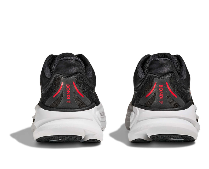 Hoka M Bondi 9 Color: BLACK / VERMILLION Style: 1162011-BKVR