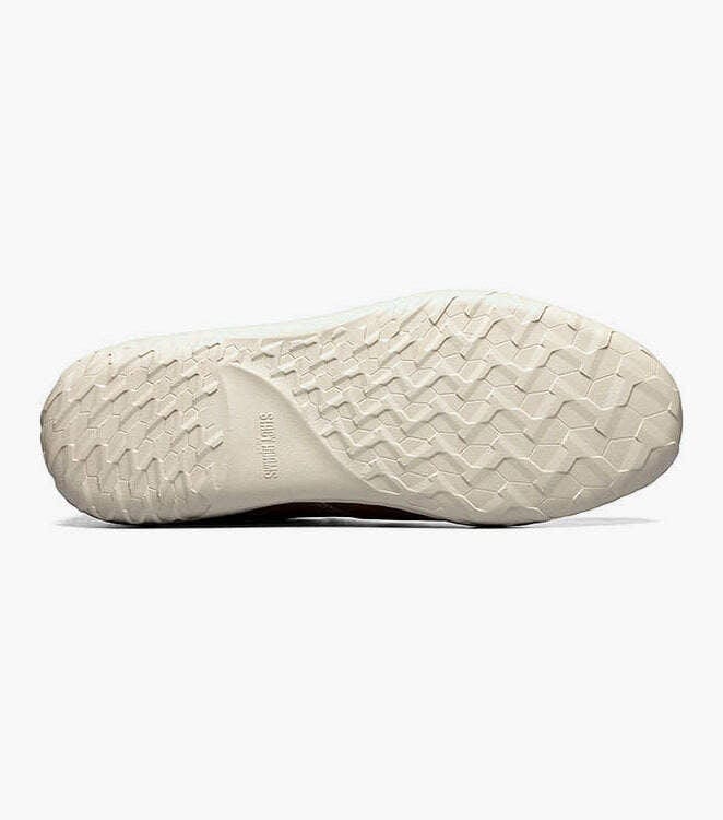 Stacy Adams Ibiza shoe outsole in textured white rubber with grip-enhancing design, bottom view.
