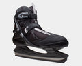 Roces ICY 3 ice skates in black with adjustable straps, padded ankle support, and stainless steel blade, side view.