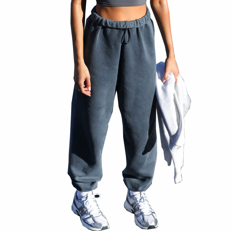 Joah Brown Oversized Jogger (Washed Navy French Terry) - August Shop