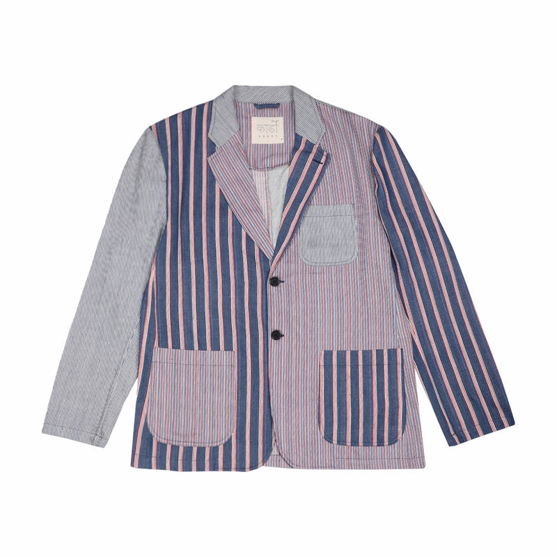 Kardo Hugh Regular Fit 2 Button Blazer (Blue/Red) - August Shop
