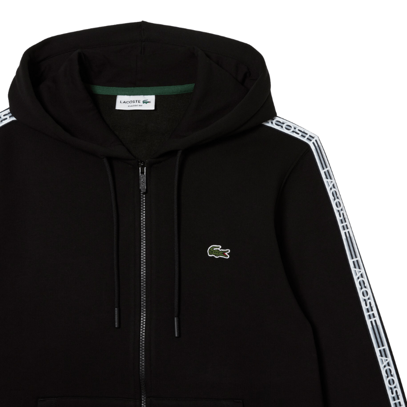Lacoste Apparel Lacoste Classic Fit Branded Stripes Zip-Up Hoodie -  Men’s