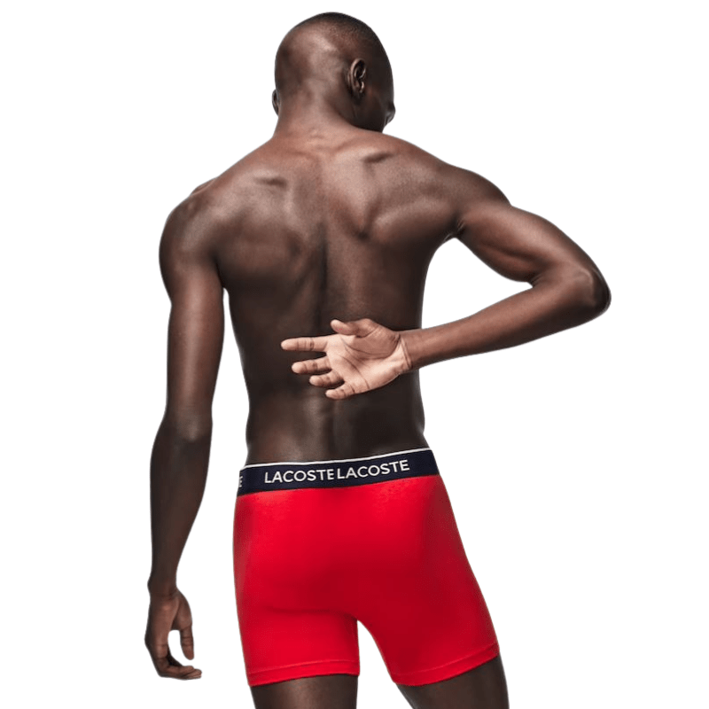 Lacoste Underwear Lacoste Lettered Waist Long Stretch Cotton Boxer - Men's