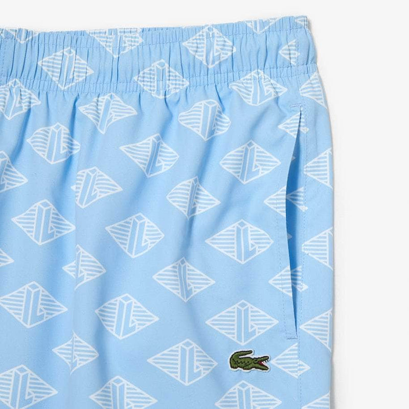 Lacoste APPAREL Lacoste Men’s Two-Tone Monogram Print Swim Trunks