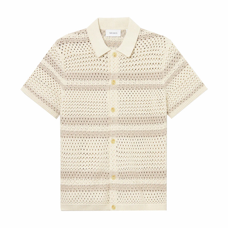 Les Deux Gianni Sort Sleeve Knit Shirt (Ivory) - August Shop