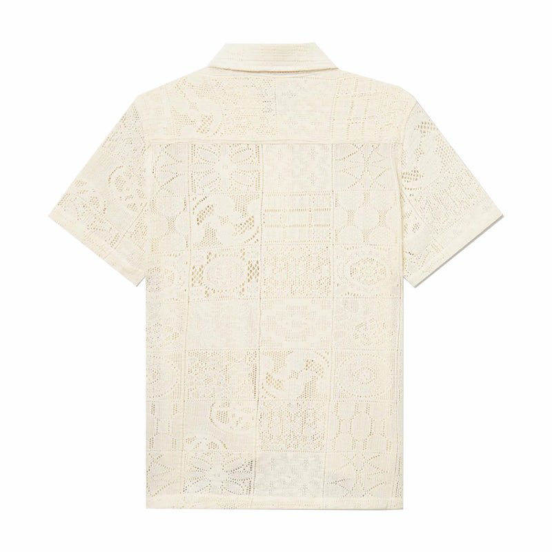 Les Deux Hector Lace Short Sleeve Shirt (Ivory) - August Shop