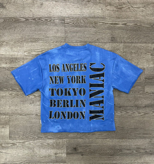 "MANIAC" F-TERRY CROPPED TEE