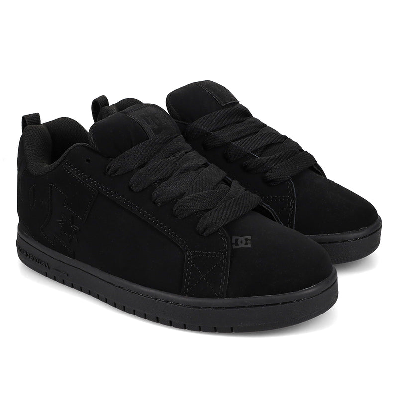 Pair of black sneakers on a white background