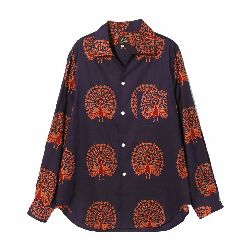 Needles Italian Collar Shirt - Printed Cotton Lawn (Peacock) - August Shop