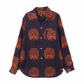 Needles Italian Collar Shirt - Printed Cotton Lawn (Peacock) - August Shop