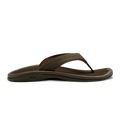 Olukai women's 'Ohana beach sandal in java brown with water-resistant straps, cushioned footbed, and non-marking rubber outsole for comfort and traction in wet or dry conditions.
