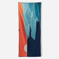 Nomadix Original Towel Big Sur, quick-drying microfiber towel with blue, orange, and white abstract Big Sur design, front view