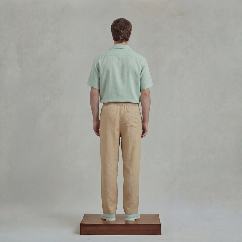 Pantalon en lin avec cordon de serrage