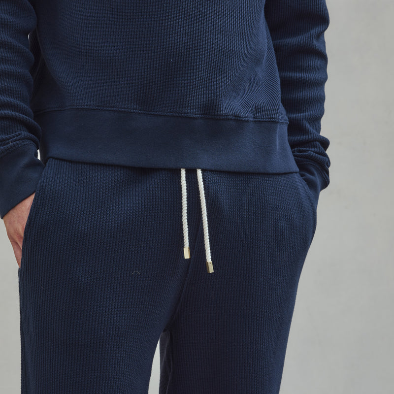 Pantalon Maille Interlock Marine