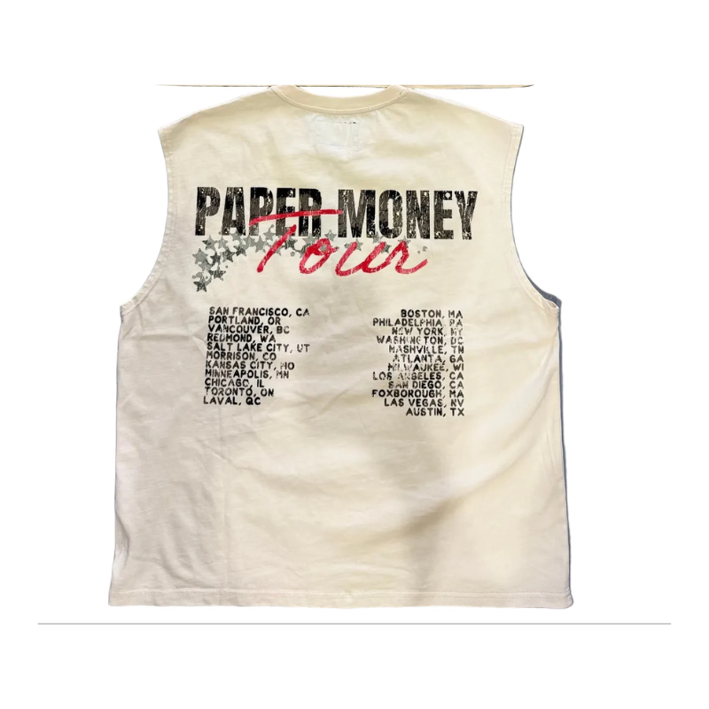 Paper Money Tour Shirt Sleeveless Cutoff Tee - Men's