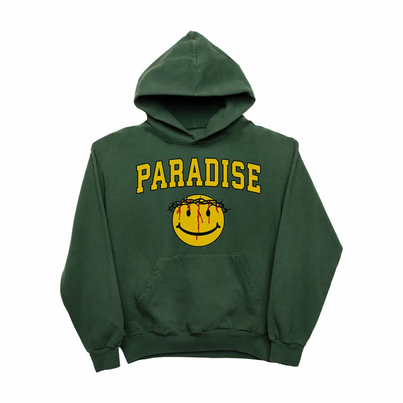 Paradise NYC Smiley Jesus Hoodie (Green) - August Shop