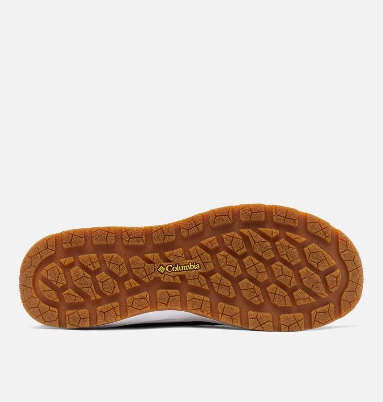 Columbia PFG Tamiami™ shoe outsole with textured tread pattern in brown rubber, bottom view.