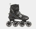 Roces PIC Tif inline skates in black and gray with four wheels, breathable mesh upper, and secure buckle system, side view.