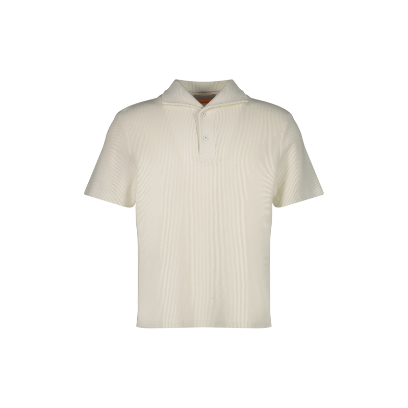 Polo col requin boutonné en interlock