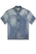 RADIANT DENIM ZIP UP SHIRT