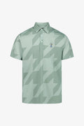 Sage Snap Placket Polo - Houndstooth