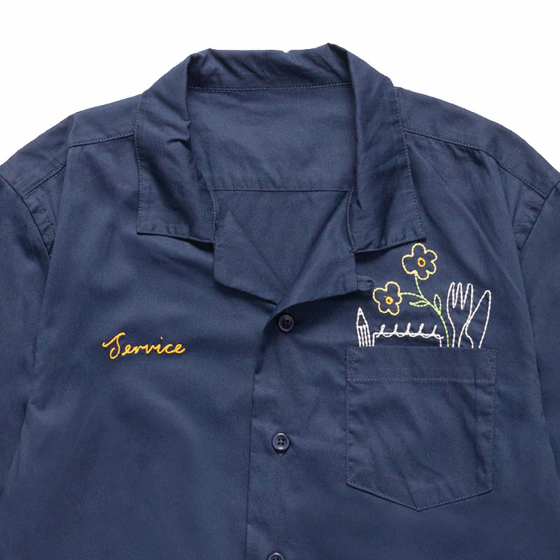 Service Works Light Twill Necessities Short Sleeve Shirt (Navy) - August Shop