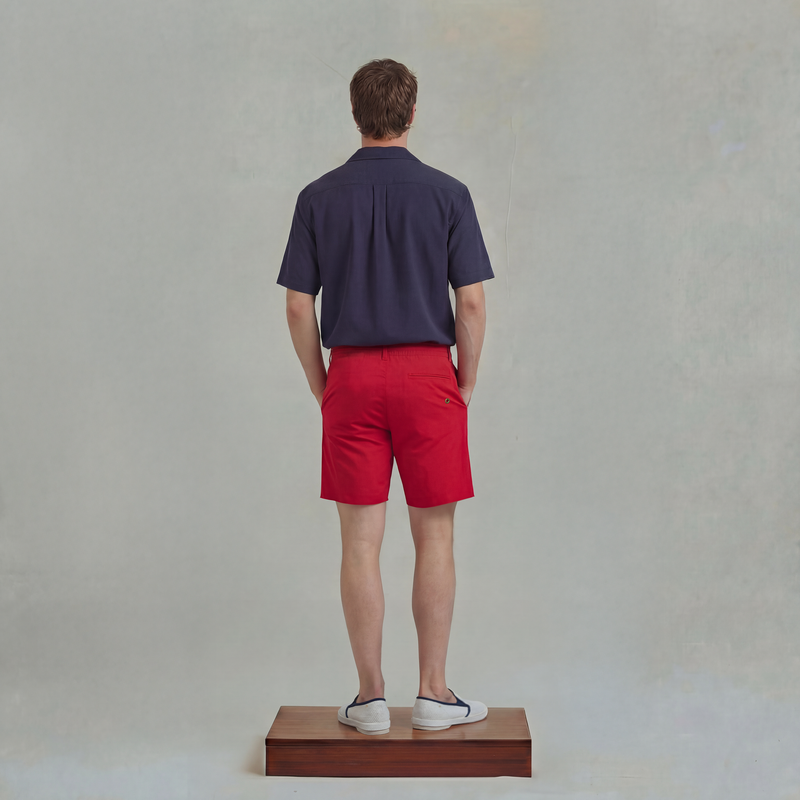 Short de bain court avec poche passepoilée