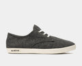 SeaVees Sixty Six sneakers in dark gray fabric with white rubber sole and lace-up design, side view.