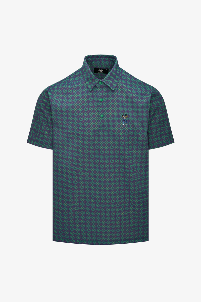 Snap Placket Polo v2 - Argyle Print
