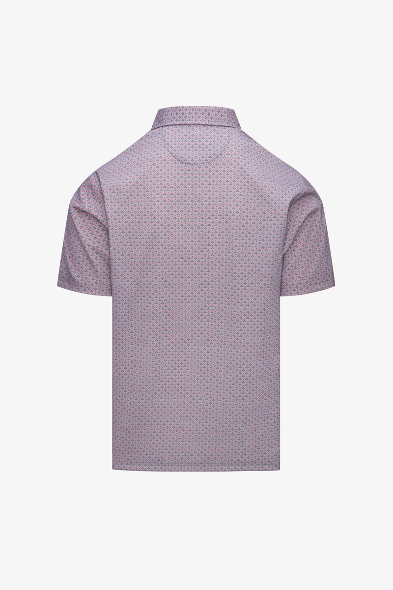 Snap Placket Polo v2 - Triangle Dot Print