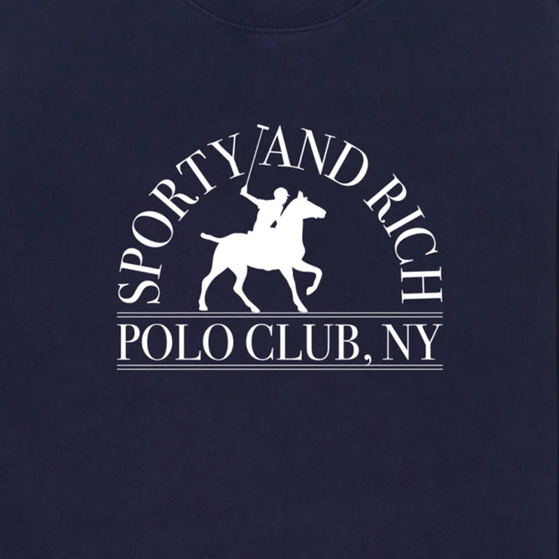 Sporty & Rich Men's Polo Club Crewneck (Dark Navy/White) - August Shop