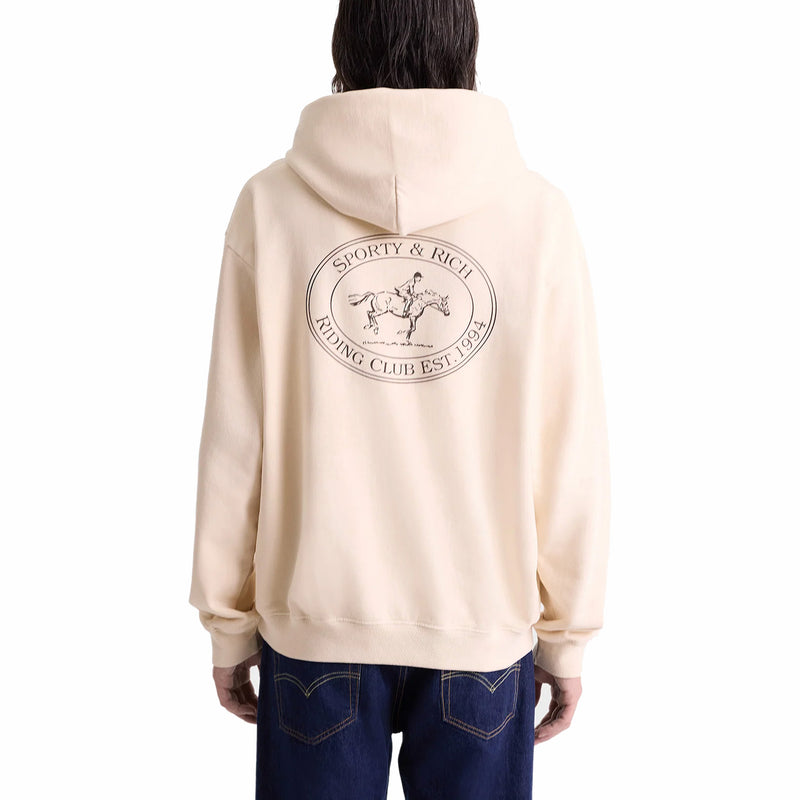 Sporty & Rich Men's Riding Club Hoodie (Cream/Chocolate) - August Shop