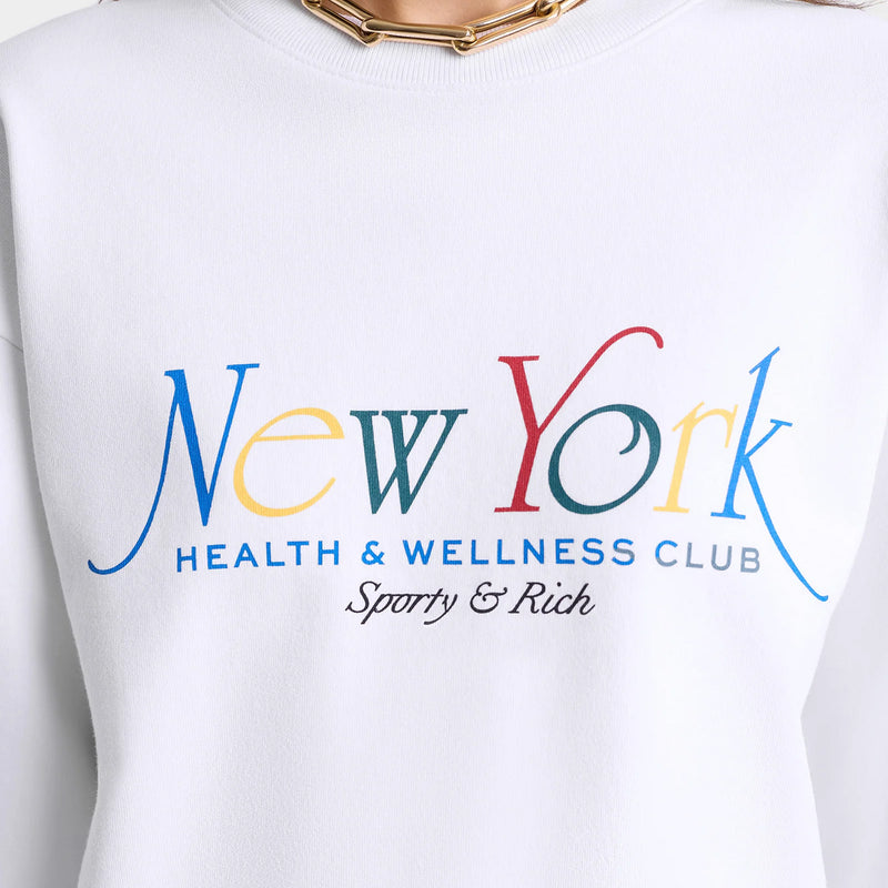 Sporty & Rich Women's NY 94 Crewneck (White/Multi) - August Shop