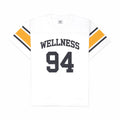 Sporty & Rich Women's Wellness 94 Rugby Tee (White/Faded Gold/Faded Black) - August Shop