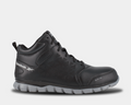 Reebok Work Sublite Cushion Work boots in black with alloy toe and cushioned outsole, side view